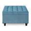 Grand repose-pieds carré avec rangement et pieds en bois (table basse incluse, sans chaises)-2037630443