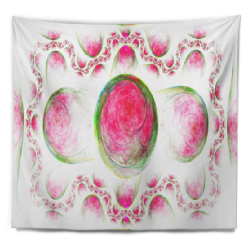 Motif rose abstrait sur tapisserie blanc, H 32 po x l 39 po