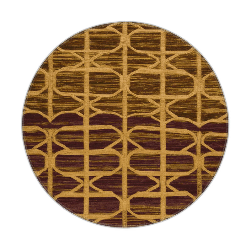 Tapis brun intérieur et extérieur Trellis, Rond 5 pi