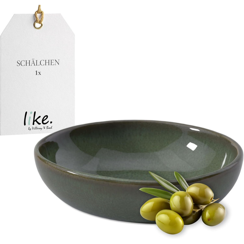 Petit bol Villeroy & Boch Lave Vert, lavable au lave-vaisselle et au micro-ondes pour les noix et les collations, dans un look fait à la main, glacis réactif, faïence, 4 x 4 x 1,25 po, vert, capacité de 2 oz