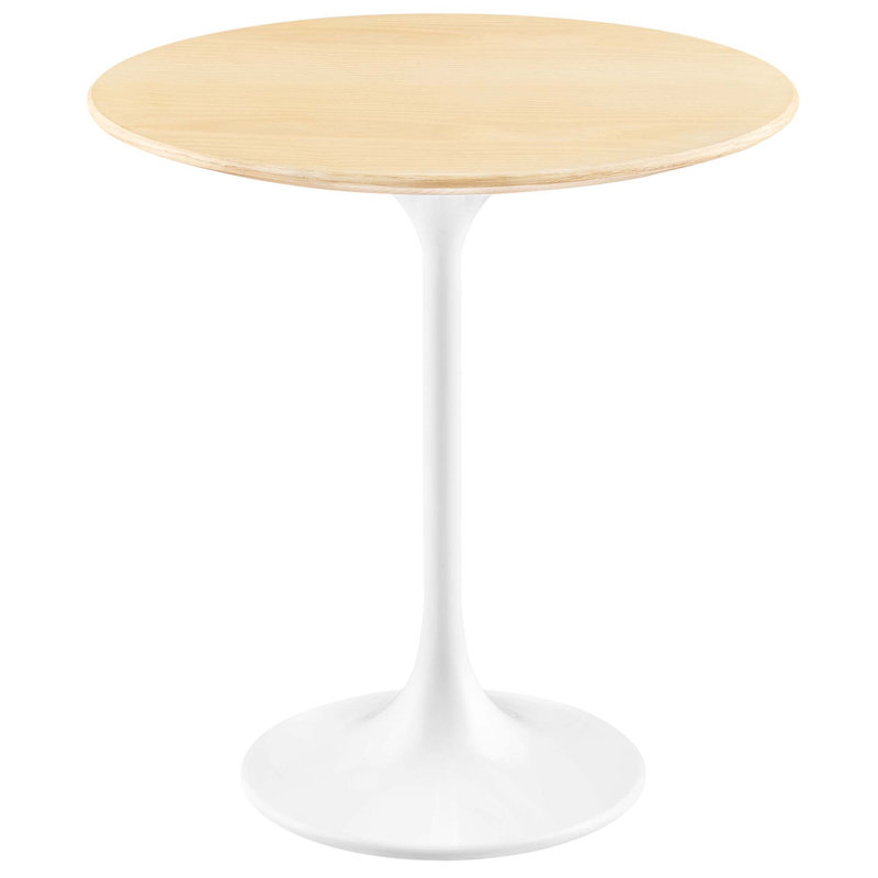 Modway Lippa Round Side Table, Natural, White