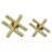 2 Piece Abstract Gold Geometric Sculpture Set