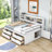 Pirley Wood Full Daybed with 2 Bedside Cabinets, Upper Shelves and 4 Drawers-728710652