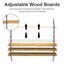 3 Tier Wall Mounted Floating Shelf with Wood Shelves Black Metal Frame