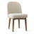 Modern 7-Piece Round Dining Set With Multi-Pedestal Base Table And Upholstered Wood-Leg Chairs-690965599
