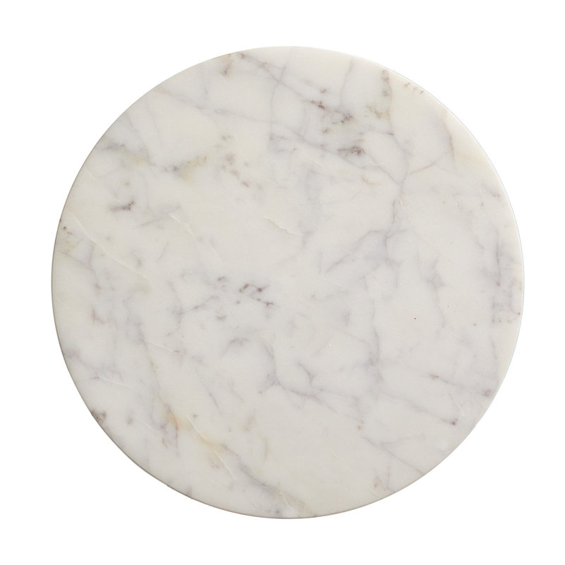 Mabel Nesting End Table-Short-Veined White Marble, 20.5" H x 10" W x 10" D