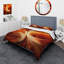 Orange abstrait chaud fractal Design VI - ensemble de housse de couette abstrait - microfibre de polyester-110397759