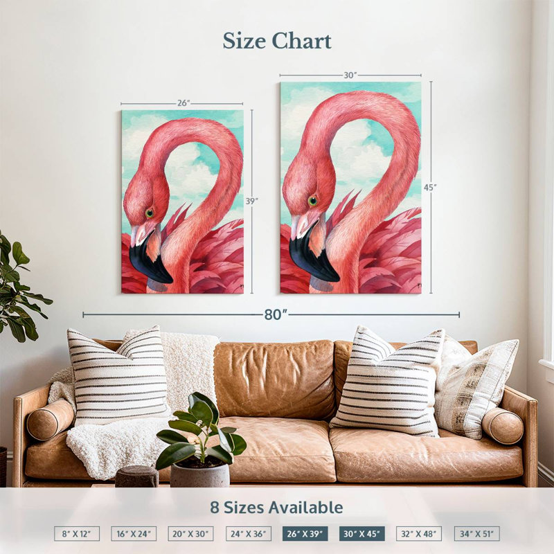 Brampt Fab Flamingo, 39" H x 26" W
