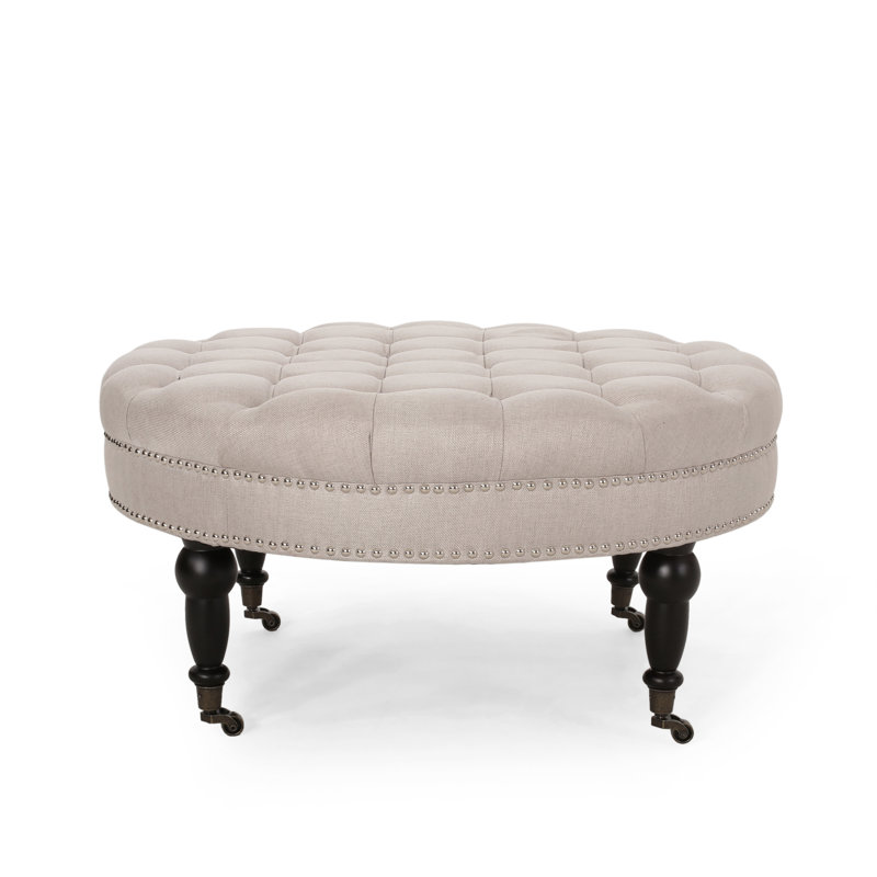 Table basse avec repose-pieds Healdton, Polyester blé