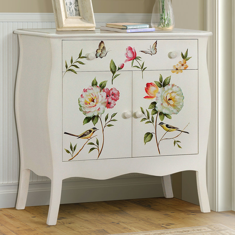 Armoire décorative à 2 portes Sanger, Crème