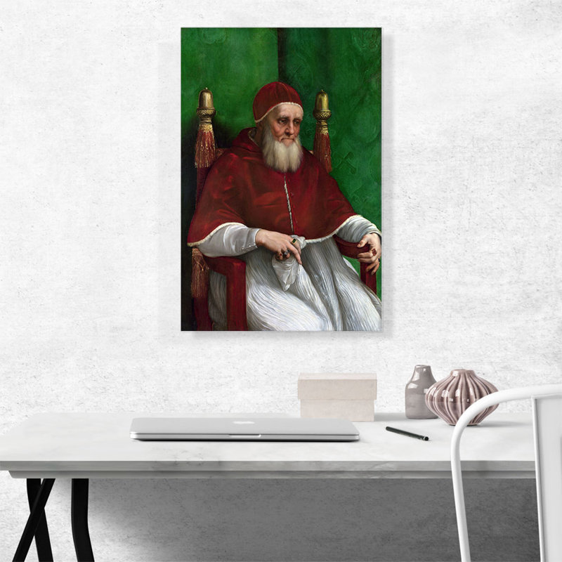 «Pope Julius II 1512» par Raphael, reproduction d'art sur toile tendue, H 26 po x l 18 po x P 0,75 po