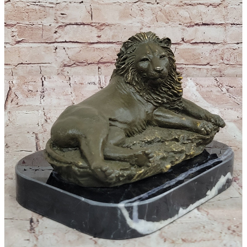 Statue de lion en bronze inclinable bronze