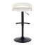 Ensemble de 2 tabourets à hauteur réglable avec pivotement à 360 degrés, repose-pieds arrondi en T et siège en similicuir blanc pour une utilisation polyvalente dans une cuisine ou un bar.-1385100702-1385100701