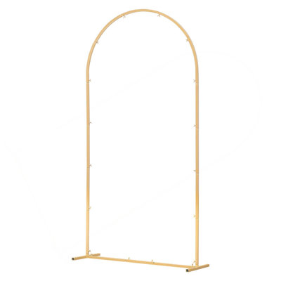 Arch Backdrop Stand, 6.6 X 3.3 Ft, Stable Structure, Easy Assembly, 1 Piece Gold Metal Arch Backdrop Stand For Wedding, Birthday Party, Graduation, Holiday Celebration, And Ceremony Decoration