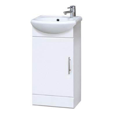 Single Bathroom Vanity with Integrated Ceramic Basin