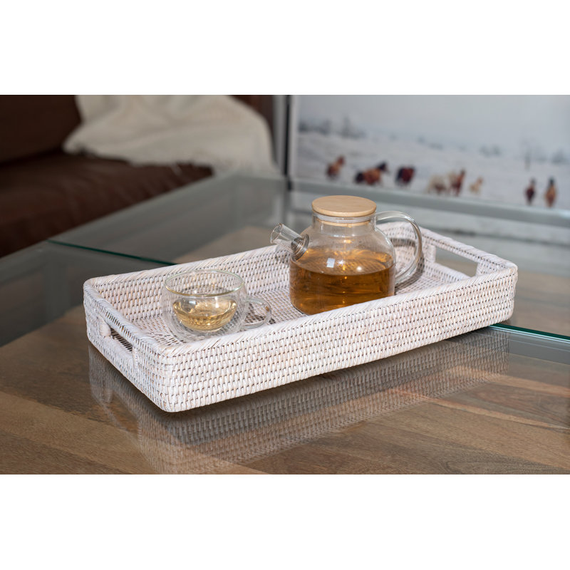 Ilonka Rattan Tray, White Wash