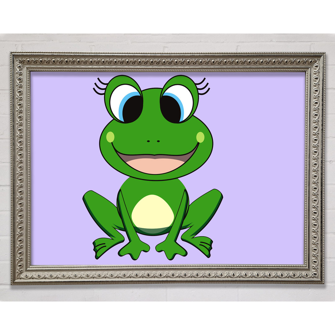 Happy Frog Ready To Leap Baby Blue - Einzelner Bilderrahmen Kunstdrucke