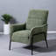 Chaises d'appoint confortables, structure métallique en tissu vert, maison industrielle moderne