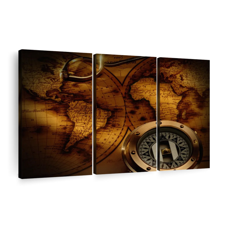 Ensemble de cartes rétro sur toile 3 pièces, H 32 po x l 50 po x P 1,25 po