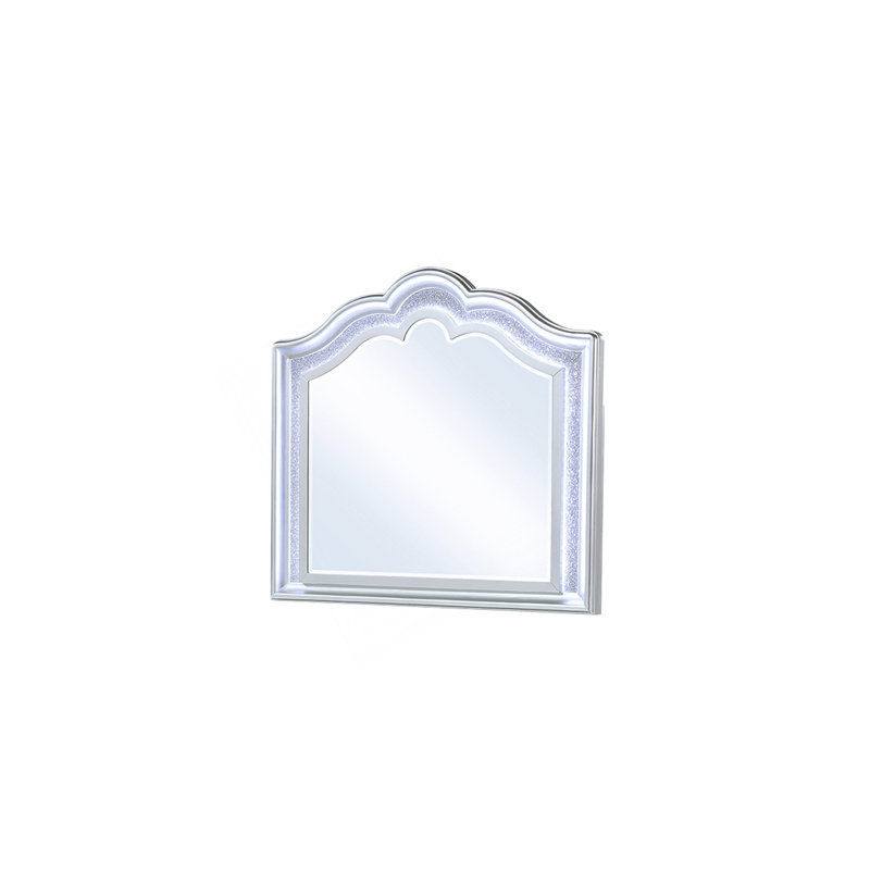 Miroir mystique de style contemporain en bois argenté