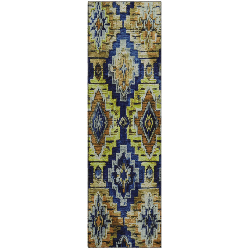Premium Machine Washable Farolt AMF1891 Aztec Rug, Runner 2'3" x 7'6"