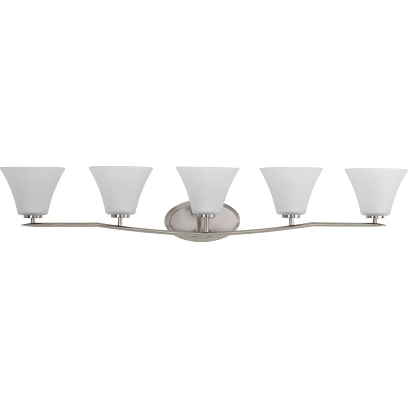 Meuble-lavaboe 5 lumières en nickel brossé Karla