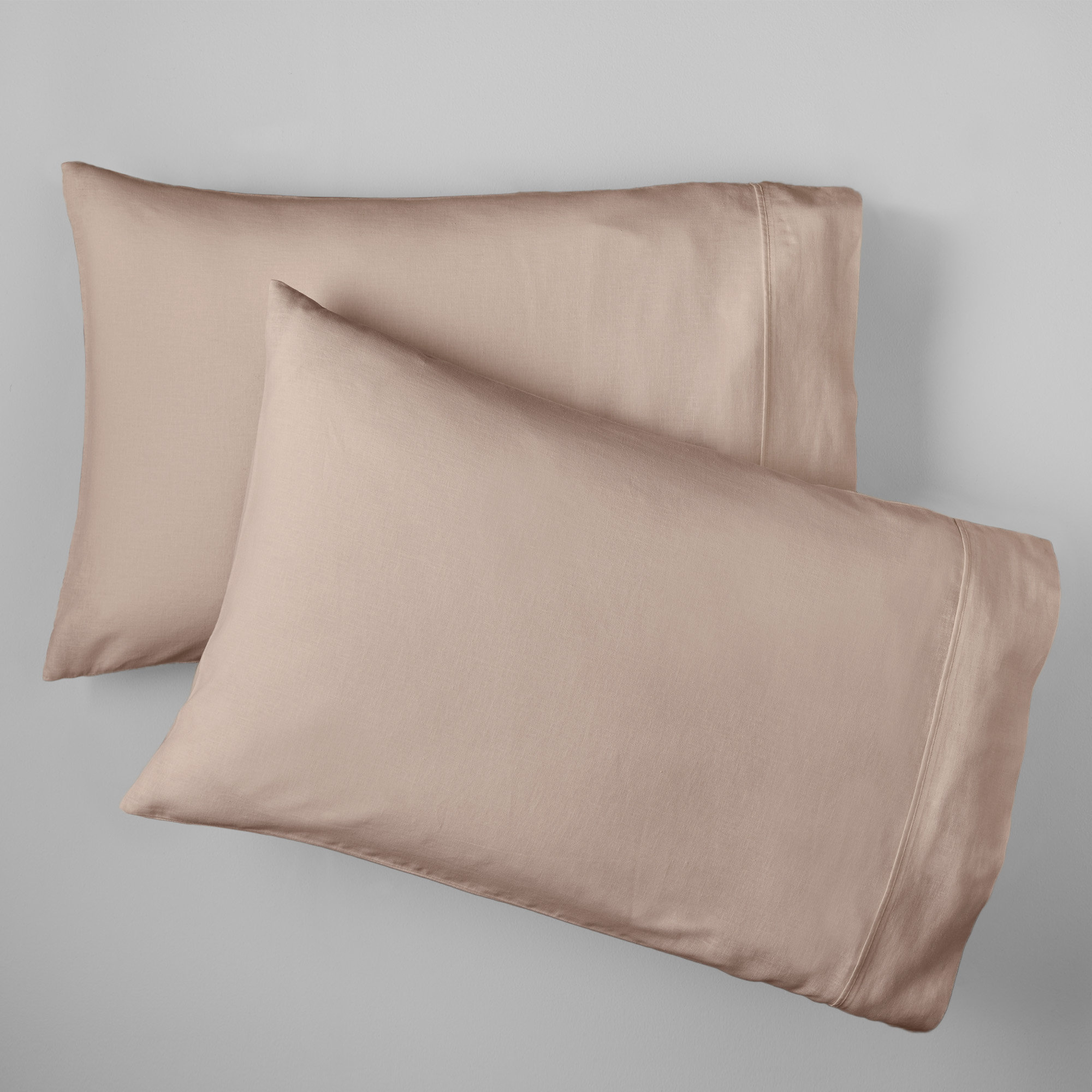 Jeffen Linen Blend Pillowcase Set, Dusty Rose, King