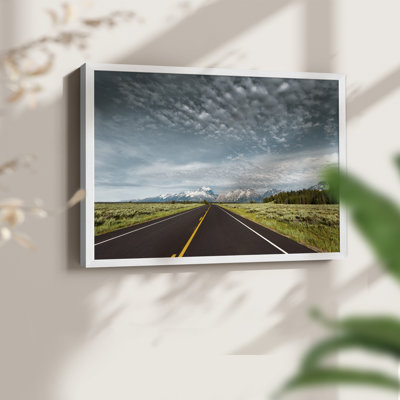 Empty Park Road -Framed Print - Restickable