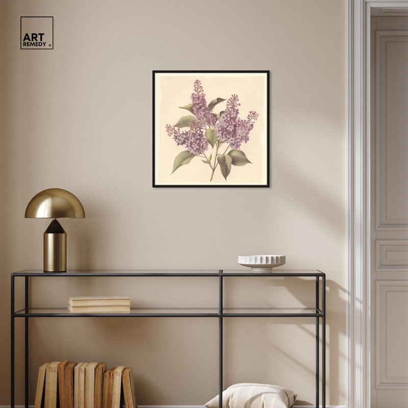 «Rose in Soft Light Canvas», art botanique rétro par Art Remedy, H 21 po x l 21 po x P 1,8 po, Cadre flottant noir