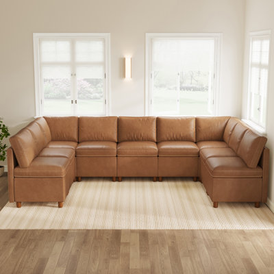 Modular Corner Dining Banquette with Storage, 9-Person Upholstered Dining Bench, Scratch-Resistant Faux Leather with 2 Corner Seats