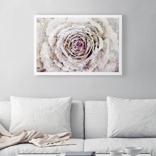 «Winter New York Flower», reproduction d'impression, H 32 po x l 47 po x p 0,5 po, Cadre blanc