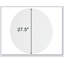 Miroir mural rond 70 cm avec panneau blanc mat, réflexion sans distorsion pour un décor moderne