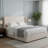 Beige Elegant Tufted Wingback Headboard-930728996