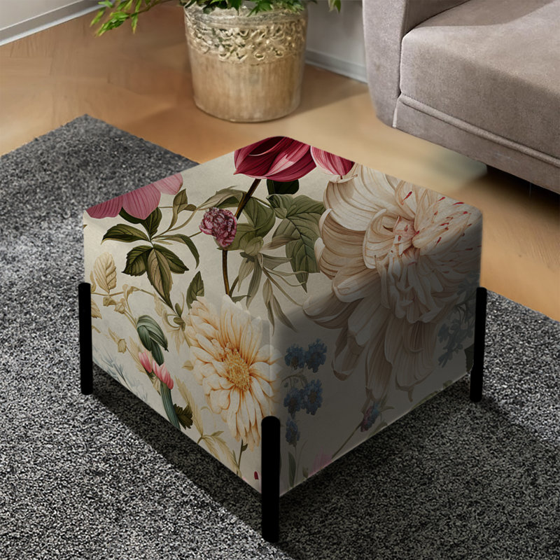 Repose-pieds pastel carré Garden Delight