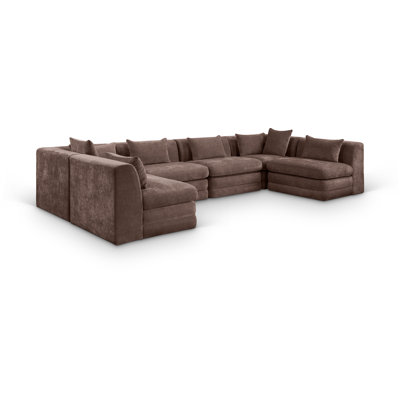 Stellar Chenille Fabric Upholstered Modular Sectional