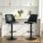 Swivel Upholstered Adjustable Height Counter & Bar Stool With Footrest-1544997403
