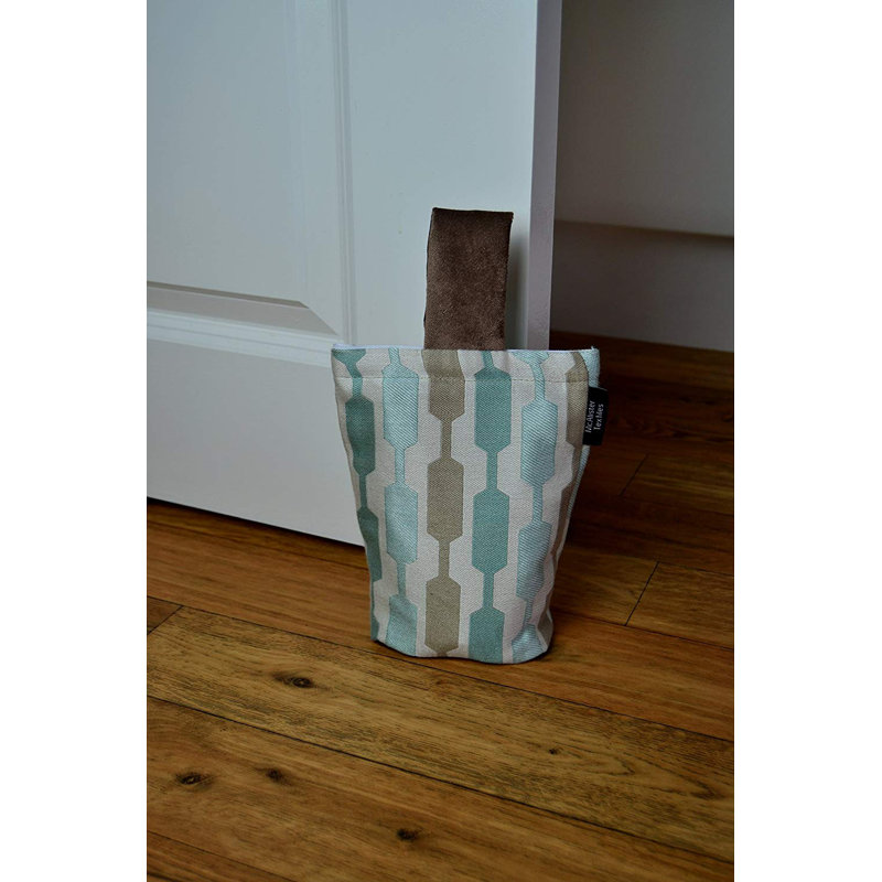 Zebedee Door Wedge Weighted Floor Stop, Taupe/Teal
