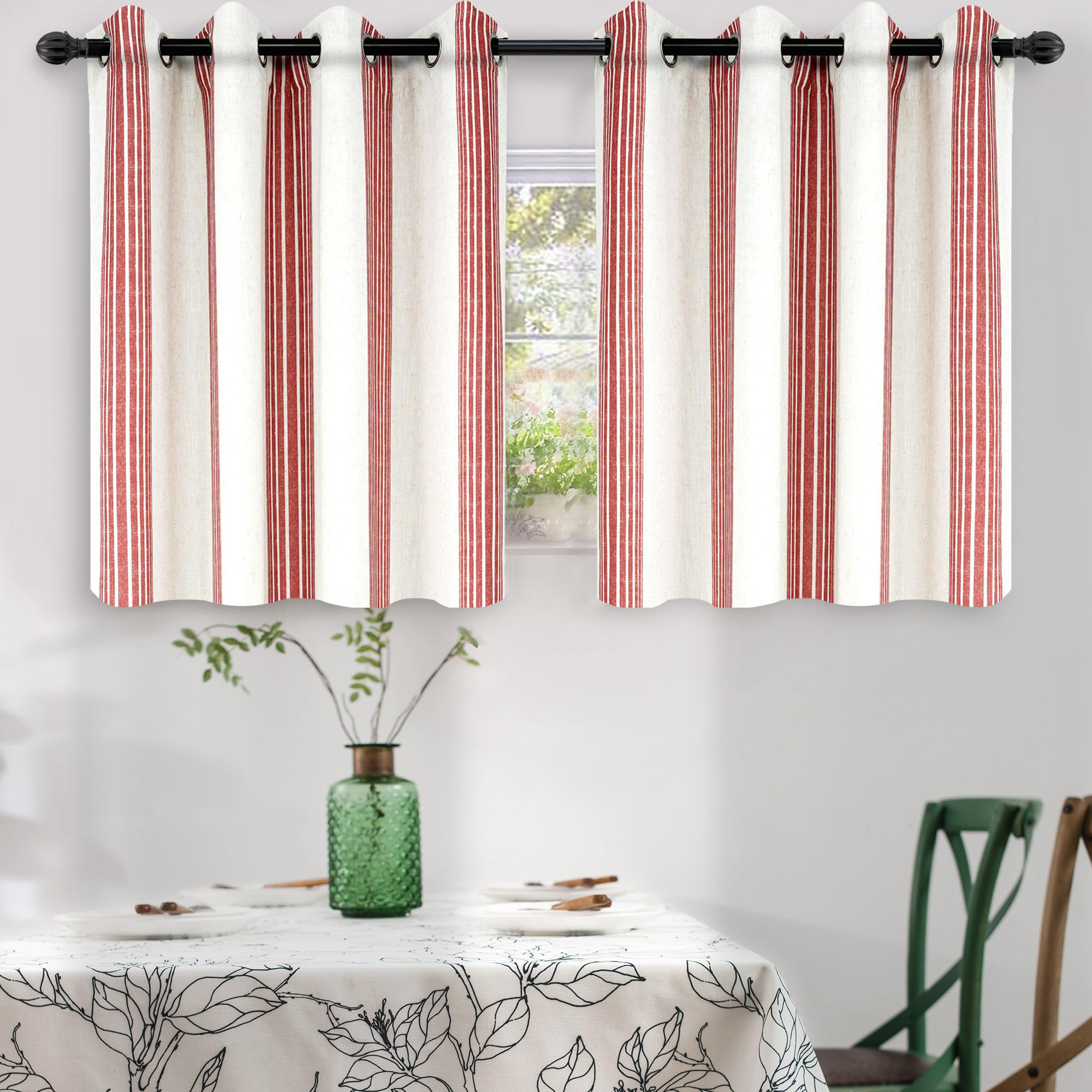 Beachcrest Home Romelia Kimora Linen Striped Blackout Thermal Grommet Curtain Panels & Reviews | Wayfair