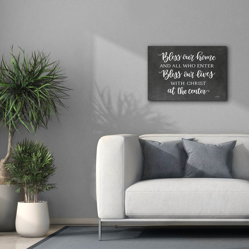 «Bless Our Home» par Imperfect Dust, art mural sur toile, H 18 po x l 26 po x P 0,75 po