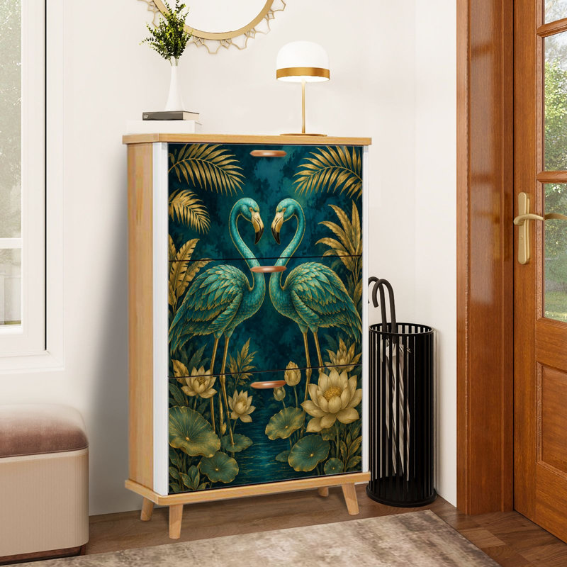Armoire de rangement pour chaussures avec 3 tiroirs rabattables pour étagère de rangement élégante, Couleur 4