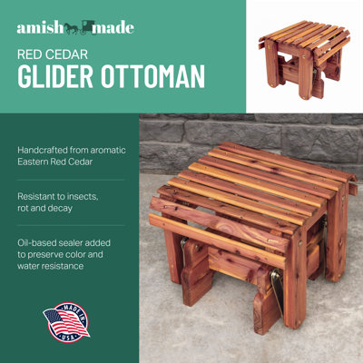 Aromatic Red Cedar Wood Gliding Ottoman