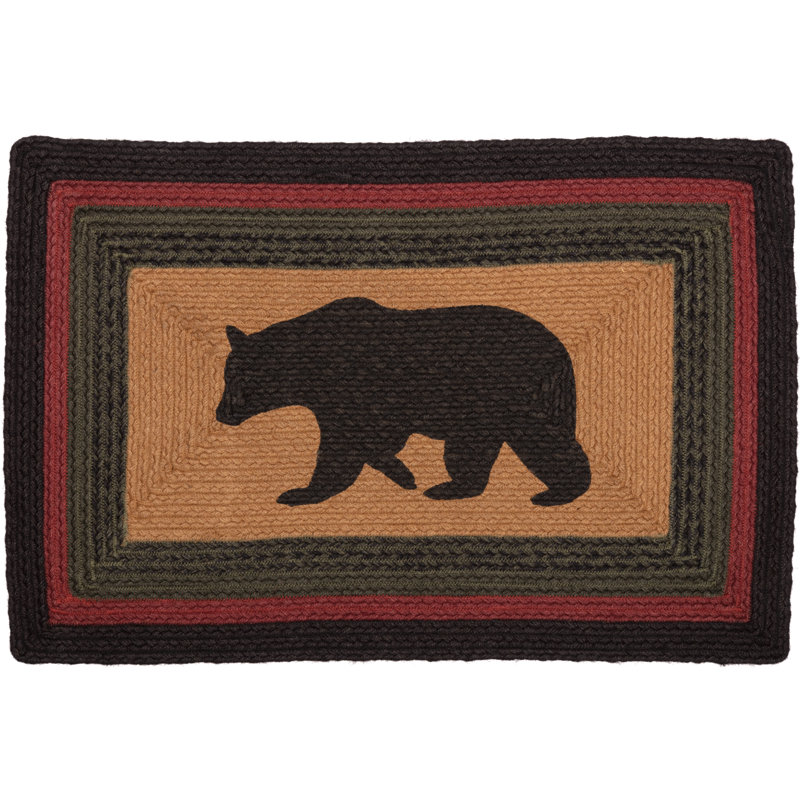  Wyatt Braided Cotton/Jute Black/Red/Brown Area Rug, Rectangle 1'8" x 2'6"