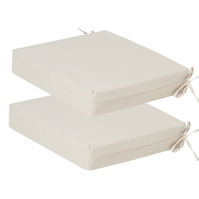 2 pcs outdoor chair cushions, Seat/Back, seat cushions, 18.5" W x 16" D, 18.5" W x 16" D, Beige