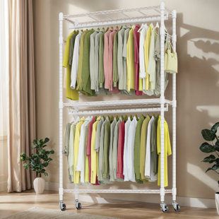 35.5'' Carbon Steel Rolling Clothing Rack