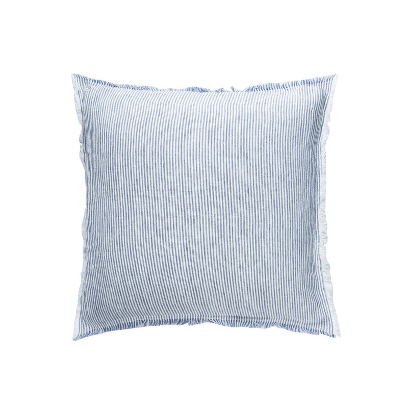 Oreiller rayé en duvet synthétique, Chambray Blue/White, 26 po x 26 po