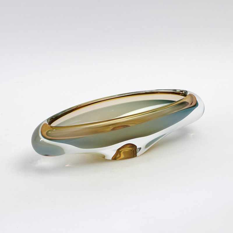Canoe Bowl-Pistachio Bubble Amber