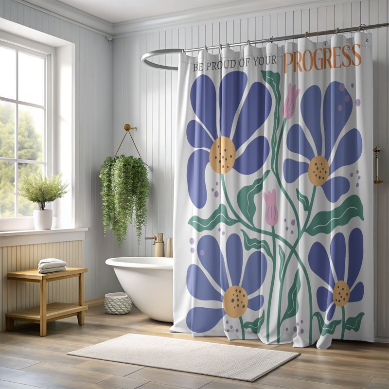 Hippie Flower Essence - 1 Piece Standard Shower Curtain, H 74 po x l 71 po