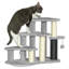 Tour pour arbre à chat à 3 niveaux, condo pour chat avec poteaux à griffer, poteau à chatouiller, boules de jouets, pour lits hauts, canapé, tours de chat robustes pour chats