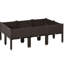 Juniper Set of 6 26L Garden Raised Bed, PP Elevated Planter Box, Brown