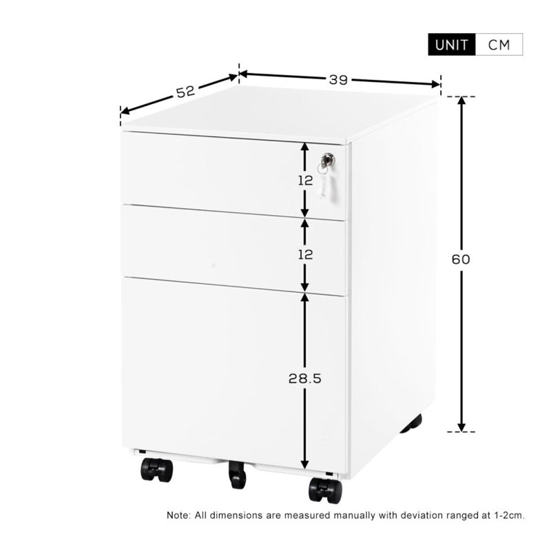 Arlott 52cm Wide 3 -Drawer File Cabinet